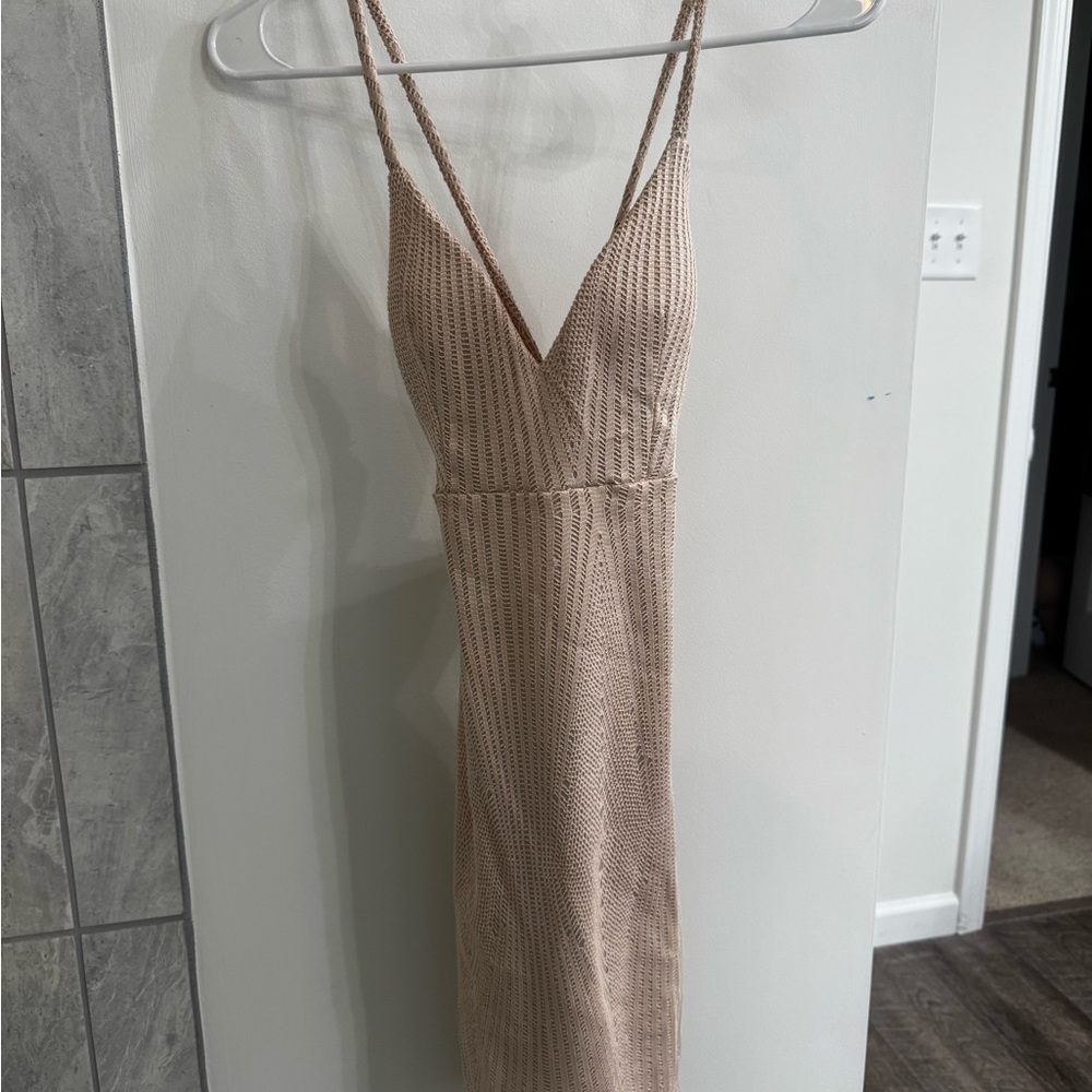 Forever 21 Tan Ribbed Sheath Dress Cocktail